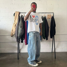 Load image into Gallery viewer, Luv Money White Distressed Hem Washed Shirt Streetwear Cotton 240GSM DTG Print Tee