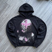 Load image into Gallery viewer, Brit Black Hoodie Cropped 400GSM Streetwear Graphic Y2K Unisex Cotton
