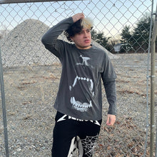 Load image into Gallery viewer, Dog Bite Streetwear Faux Layered Long Sleeve Tee In Faded Dark Grey 230 GSM Durable True To Size
