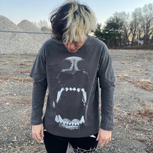 Load image into Gallery viewer, Dog Bite Streetwear Faux Layered Long Sleeve Tee In Faded Dark Grey 230 GSM Durable True To Size
