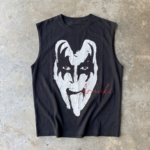 Load image into Gallery viewer, KISS Cropped Boxy Black Tank Top 280GSM Streetwear Graphic Y2K Unisex Cotton
